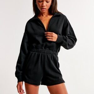 Abercrombie & Fitch Long-Sleeve Fleece Romper